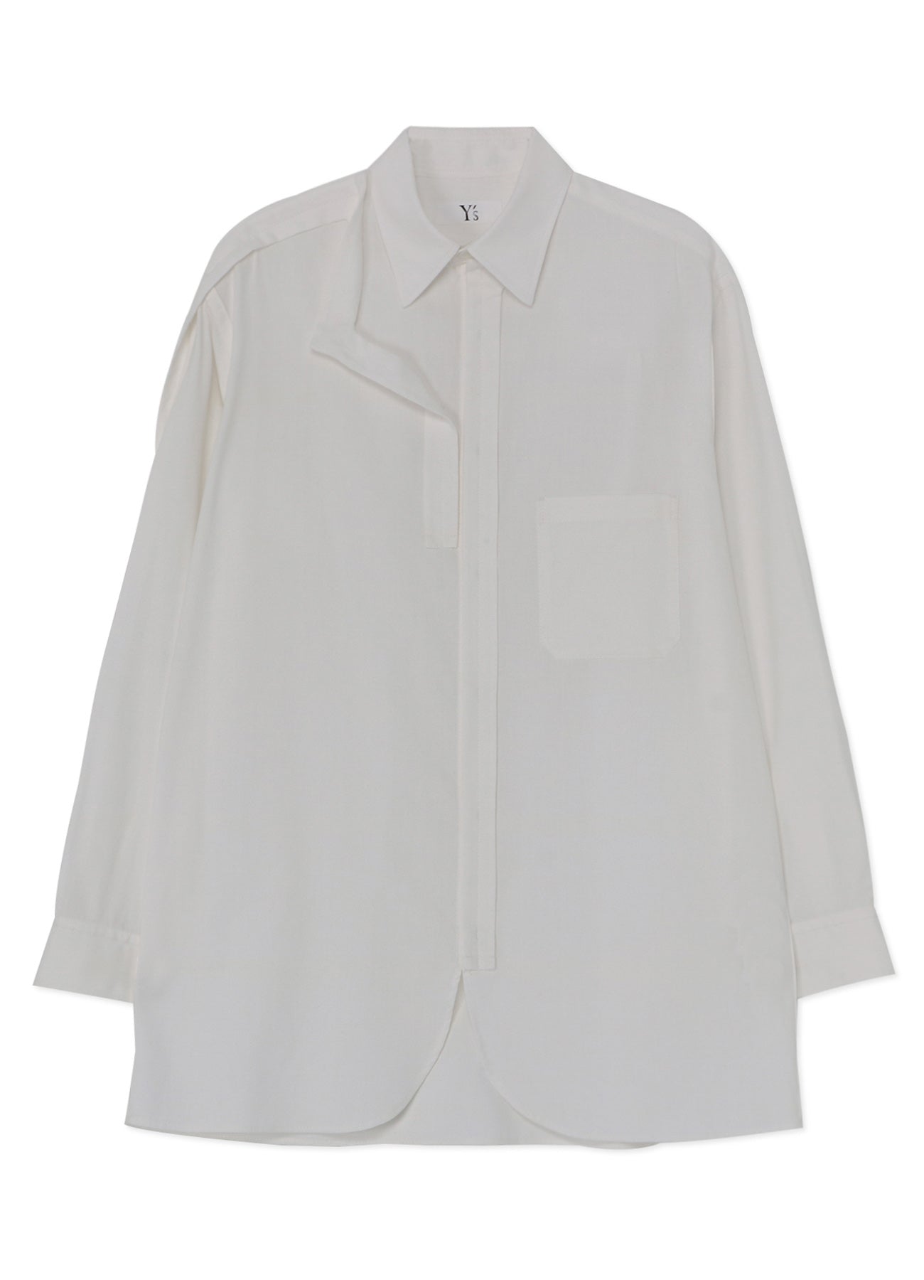 [Y's-Black Name]KHADI TAPE SNAP SHIRT