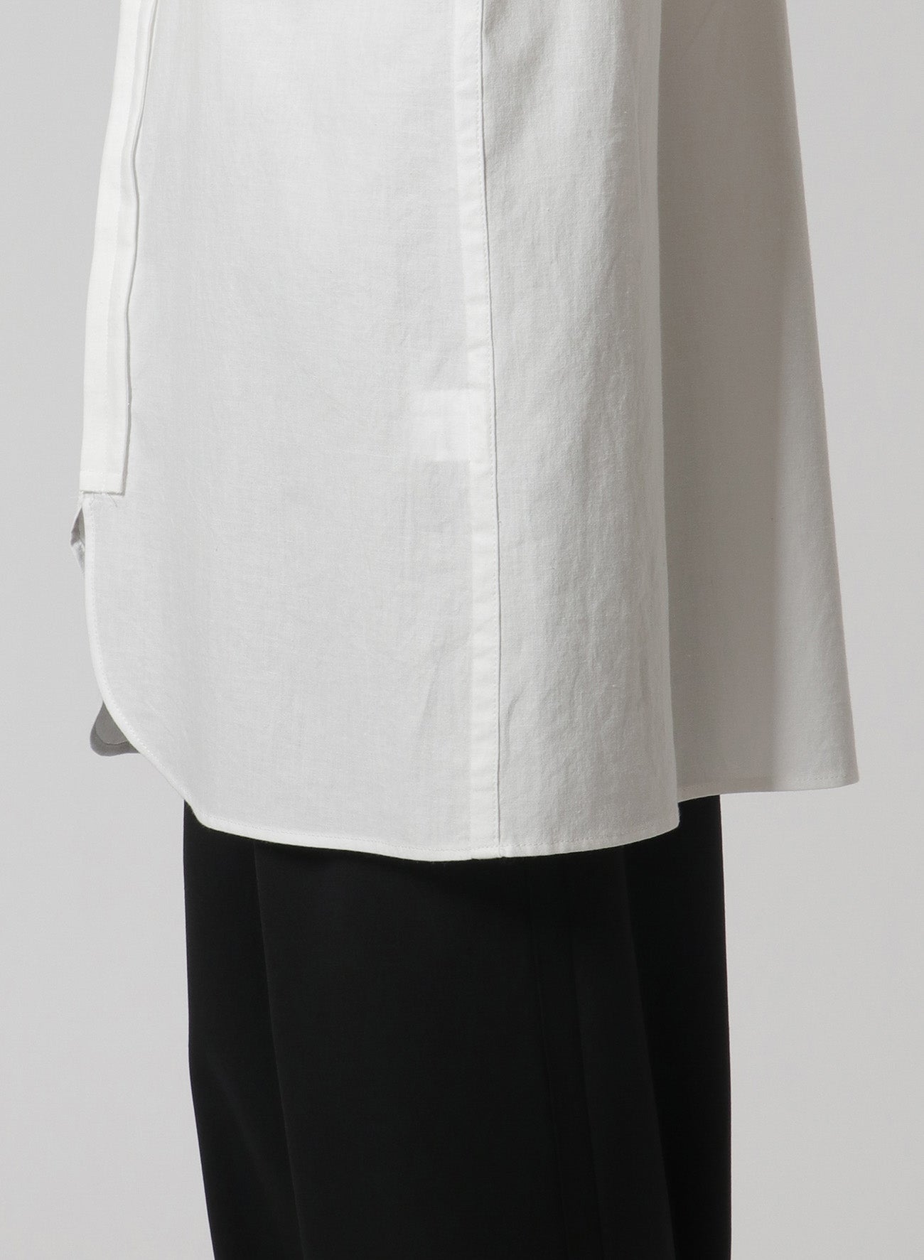 [Y's-Black Name]KHADI TAPE SNAP SHIRT