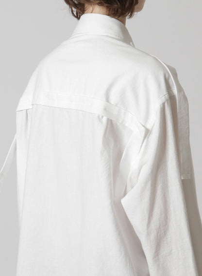 [Y's-Black Name]KHADI TAPE SNAP SHIRT