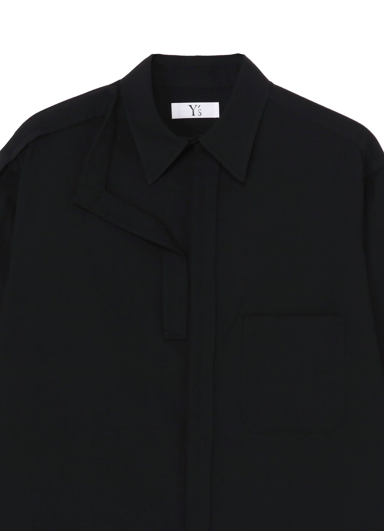 [Y's-Black Name]KHADI TAPE SNAP SHIRT