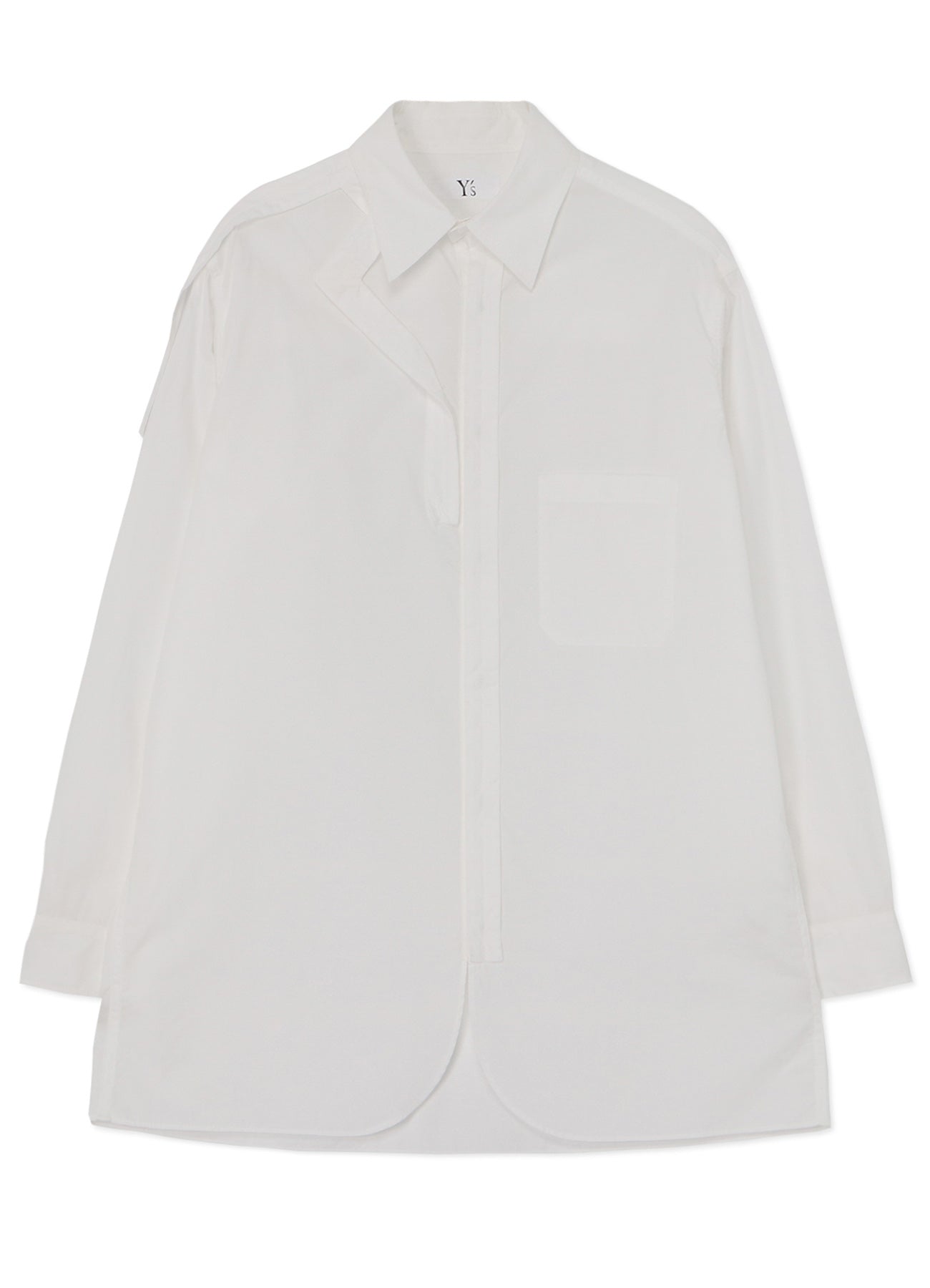 [Y's-Black Name]COTTON TAPE SNAP SHIRT