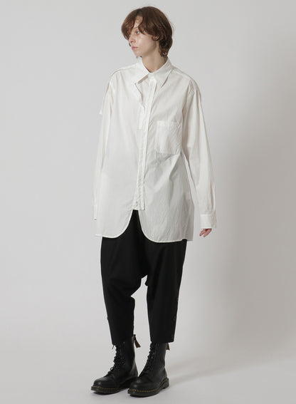 [Y's-Black Name]COTTON TAPE SNAP SHIRT