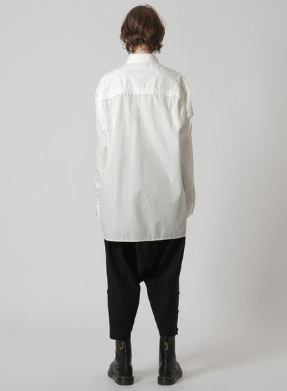 [Y's-Black Name]COTTON TAPE SNAP SHIRT