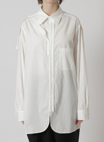 [Y's-Black Name]COTTON TAPE SNAP SHIRT