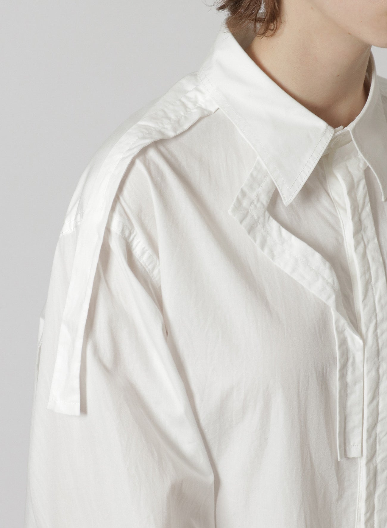 [Y's-Black Name]COTTON TAPE SNAP SHIRT