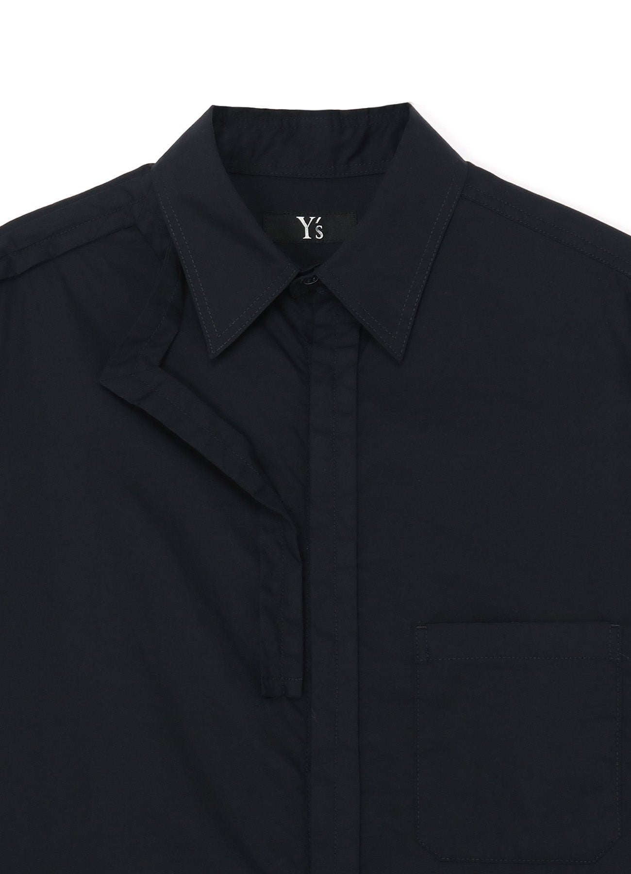 [Y's-Black Name]COTTON TAPE SNAP SHIRT