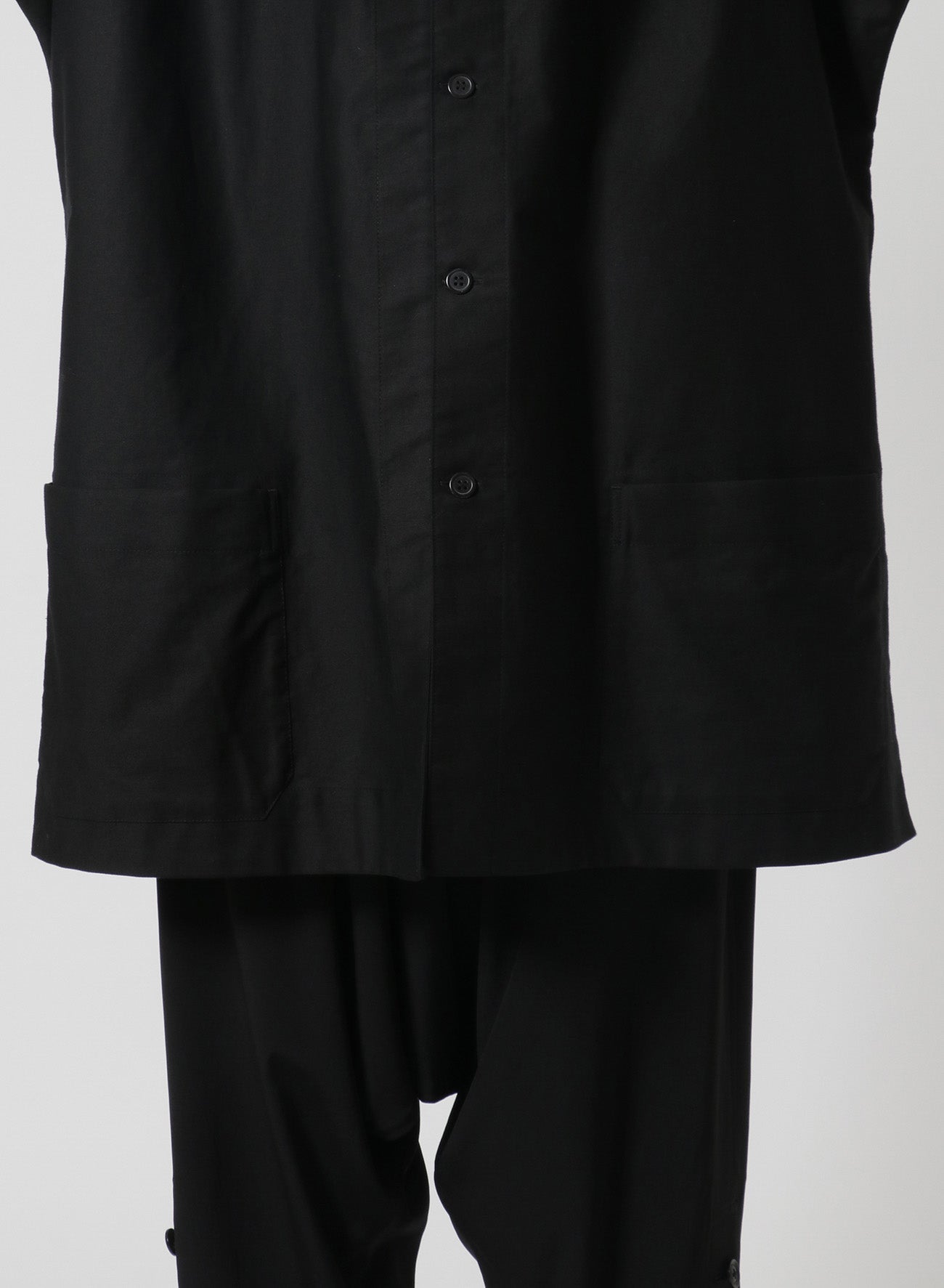 [Y's-Black Name]BLACK TWILL CHINA SHIRT