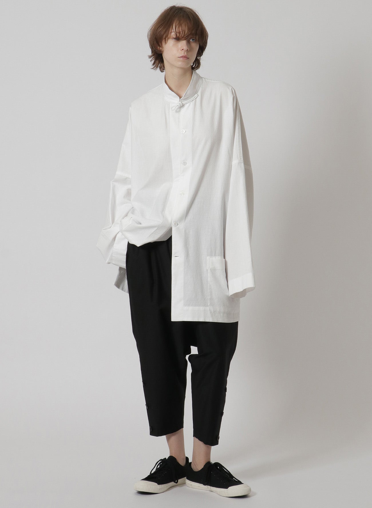 [Y's-Black Name]KHADI CHINA SHIRT