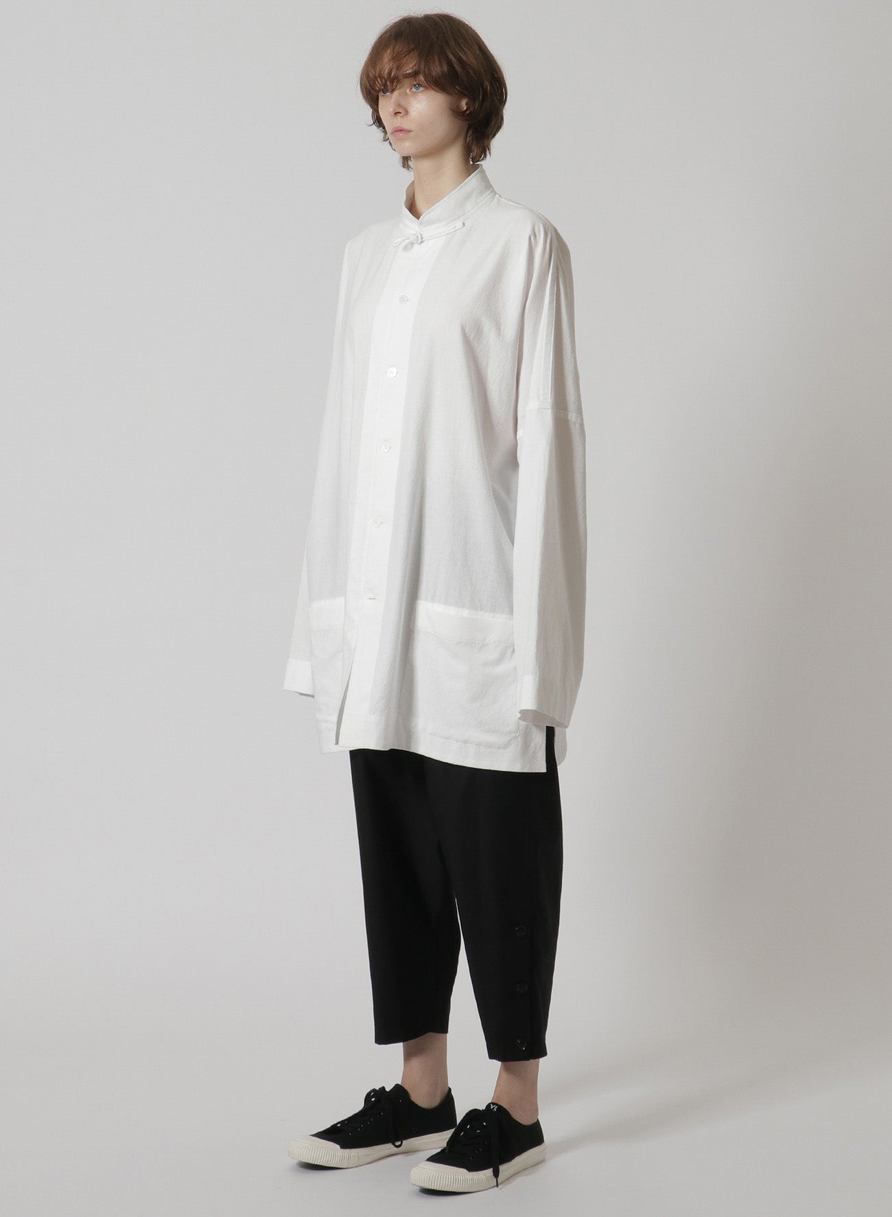 [Y's-Black Name]KHADI CHINA SHIRT