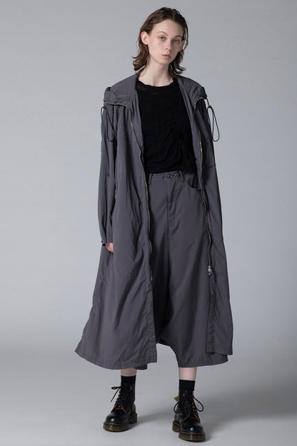 TYPEWRITER POLYESTER HOODED DRESS