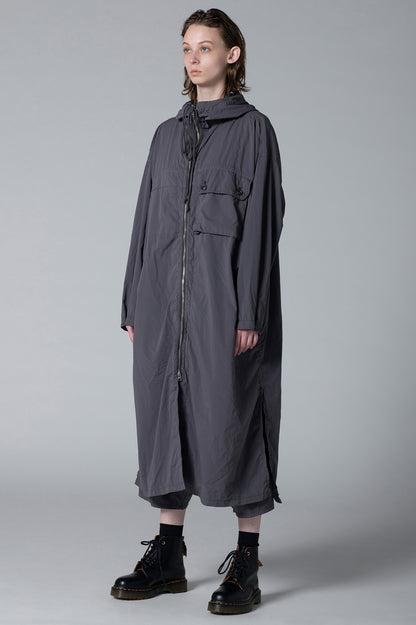 TYPEWRITER POLYESTER HOODED DRESS