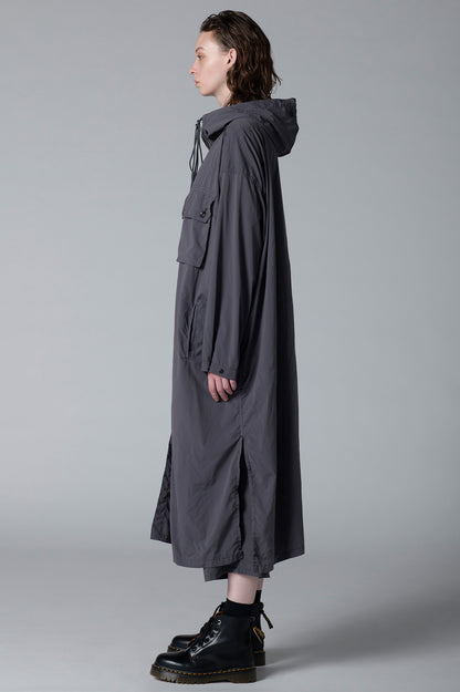 TYPEWRITER POLYESTER HOODED DRESS