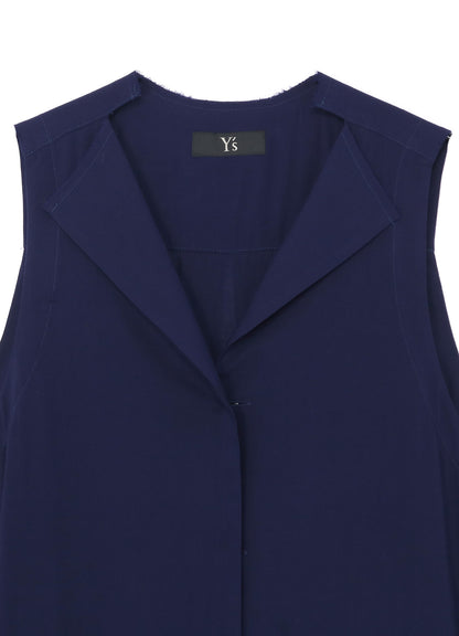 SLEEVELESS DRESS WITH NOTCHED LAPEL COLLAR