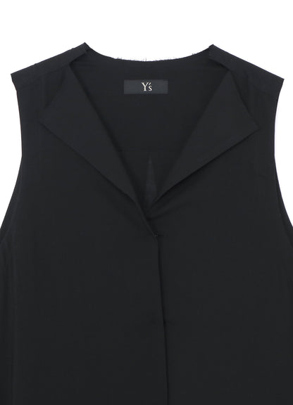 SLEEVELESS DRESS WITH NOTCHED LAPEL COLLAR