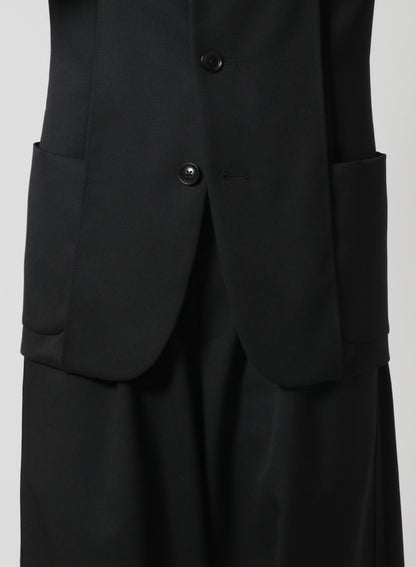 [Y's-Black Name]WOOL GABARDINE REVERSED LINING JACKET