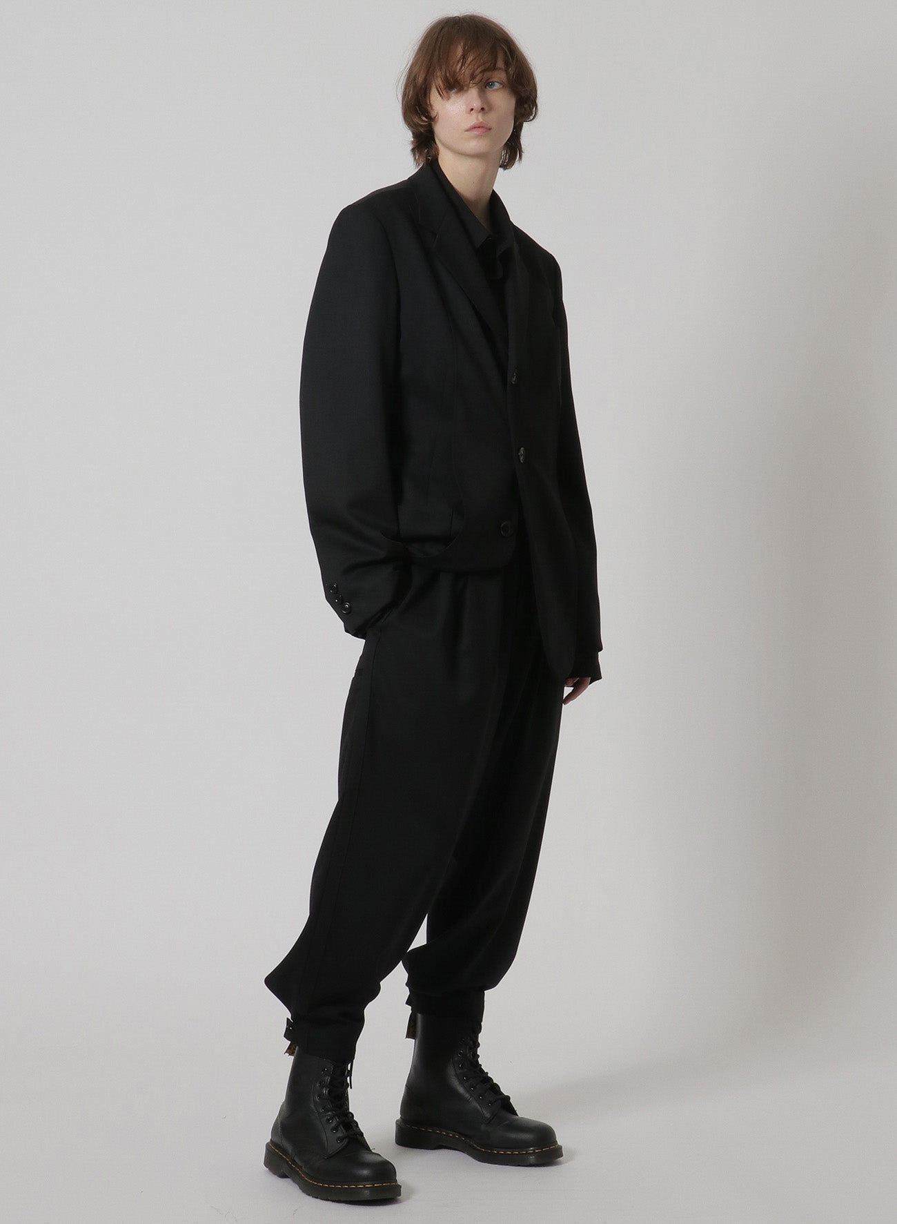 [Y's-Black Name]WOOL GABARDINE REVERSED LINING JACKET