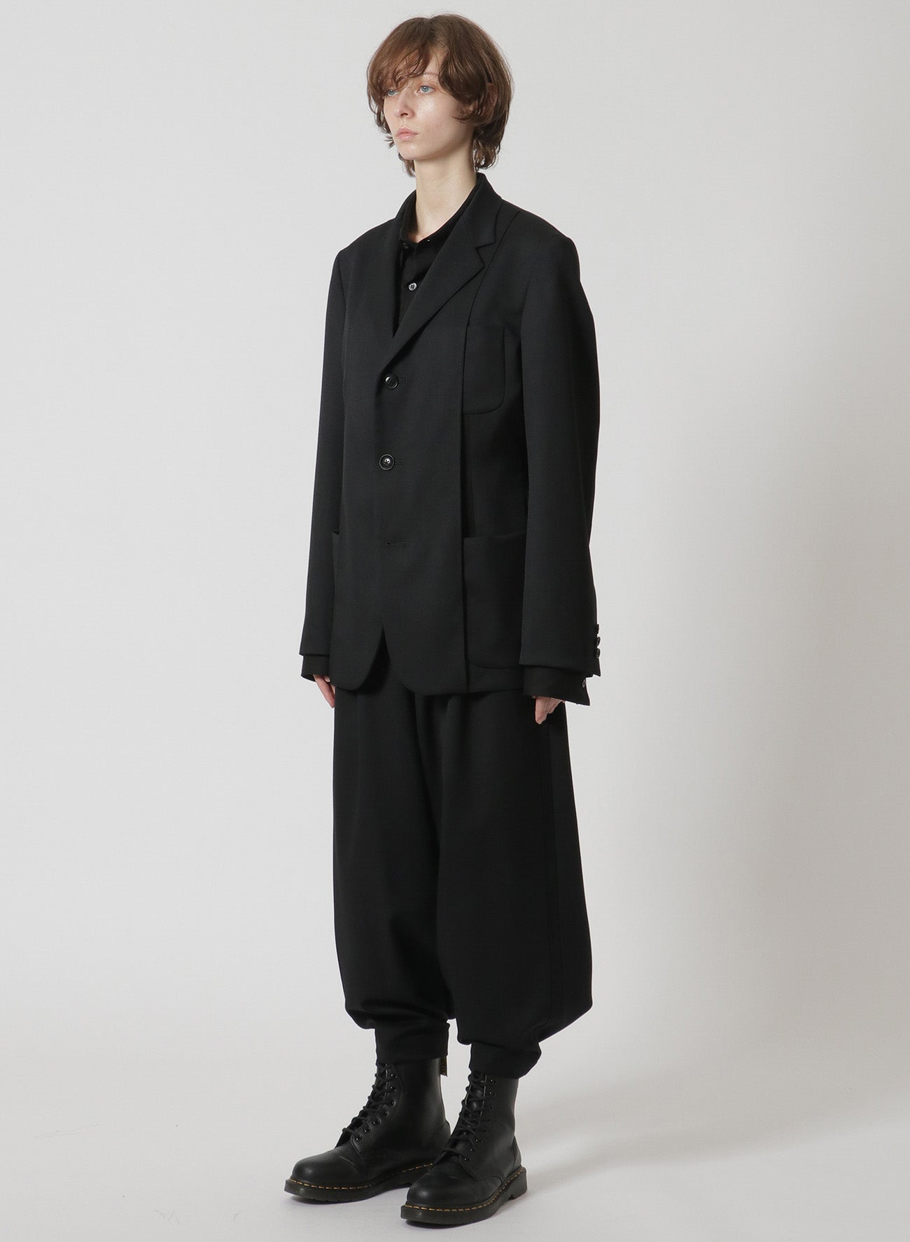 [Y's-Black Name]WOOL GABARDINE REVERSED LINING JACKET