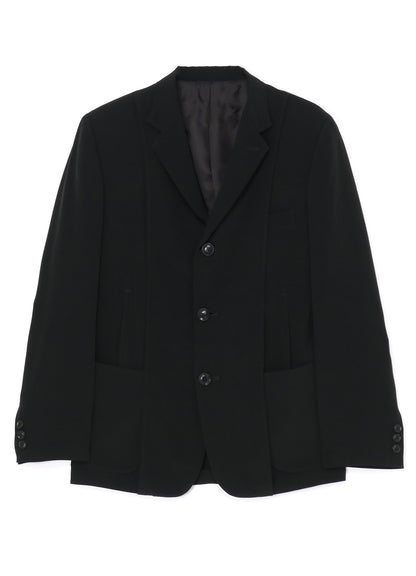 [Y's-Black Name]TRIACETATE POLYESTER CREPE de CHINE REVERSED LINING JACKET