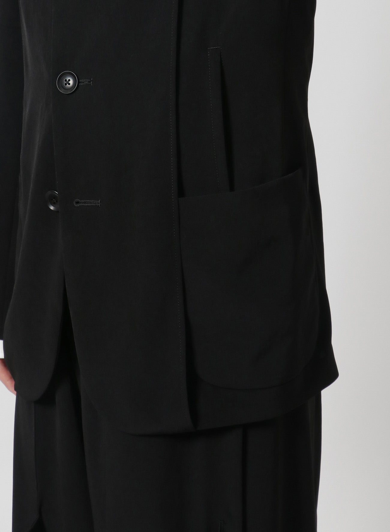 [Y's-Black Name]TRIACETATE POLYESTER CREPE de CHINE REVERSED LINING JACKET