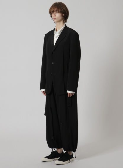 [Y's-Black Name]TRIACETATE POLYESTER CREPE de CHINE REVERSED LINING JACKET