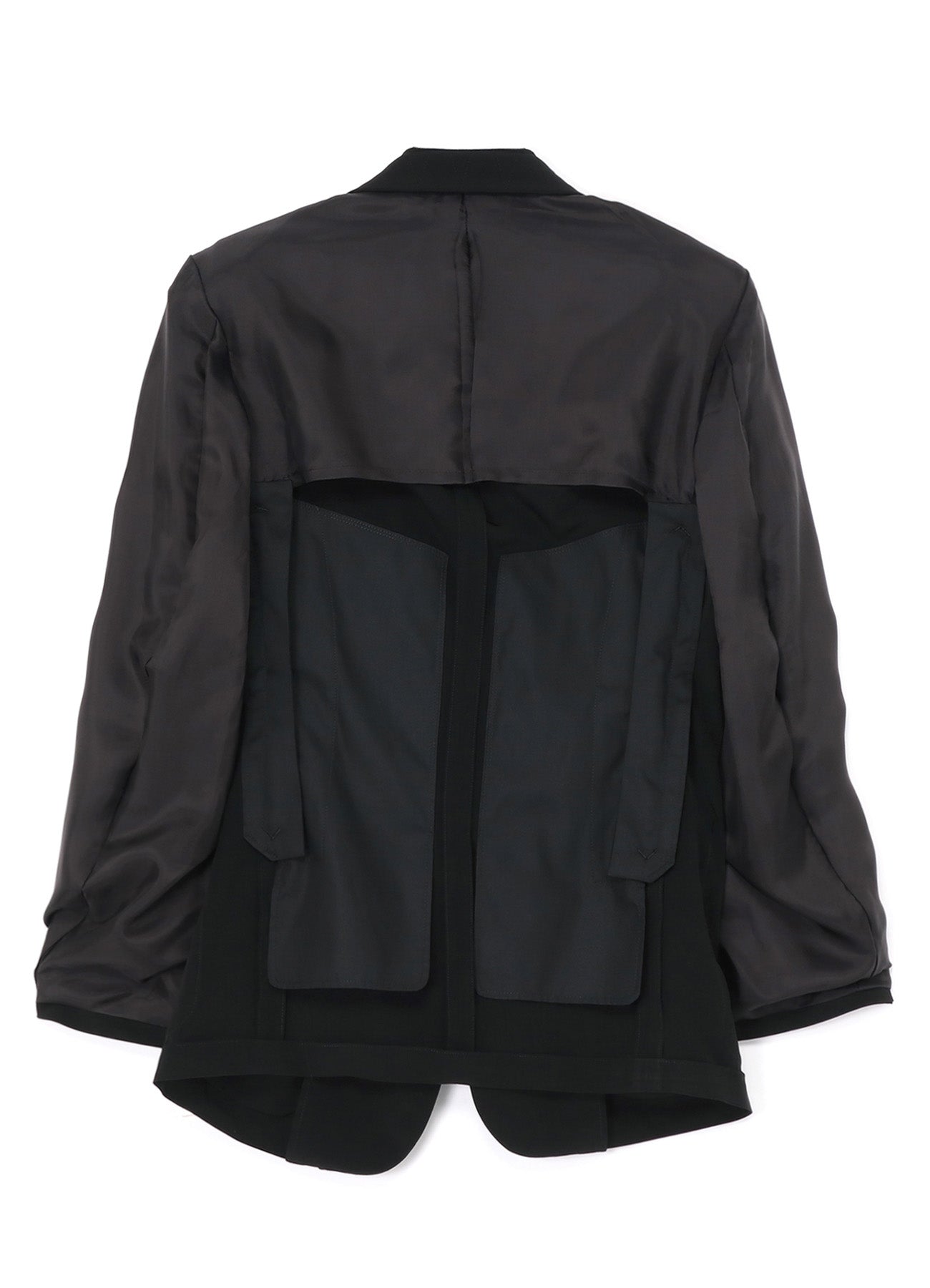 [Y's-Black Name]TRIACETATE POLYESTER CREPE de CHINE REVERSED LINING JACKET