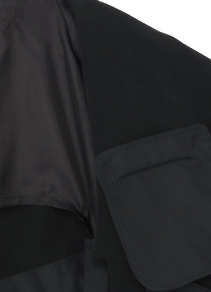 [Y's-Black Name]TRIACETATE POLYESTER CREPE de CHINE REVERSED LINING JACKET