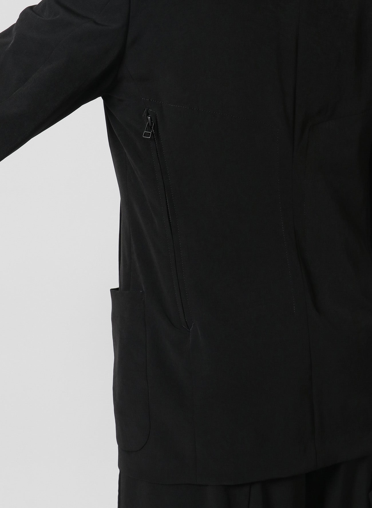 [Y's-Black Name]TRIACETATE POLYESTER CREPE de CHINE REVERSED LINING JACKET