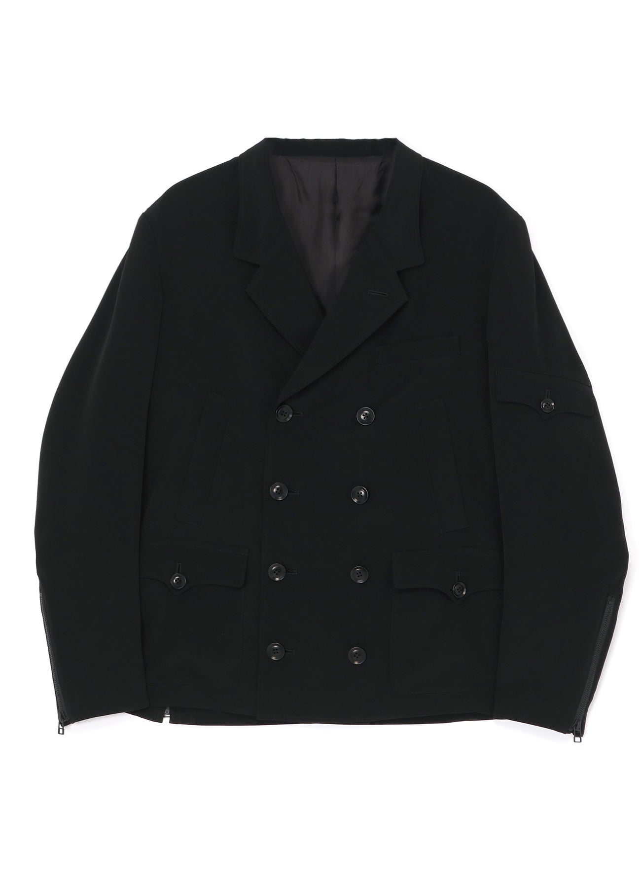 [Y's-Black Name]TRIACETATE POLYESTER CREPE de CHINE DOUBLE FRONT JACKET