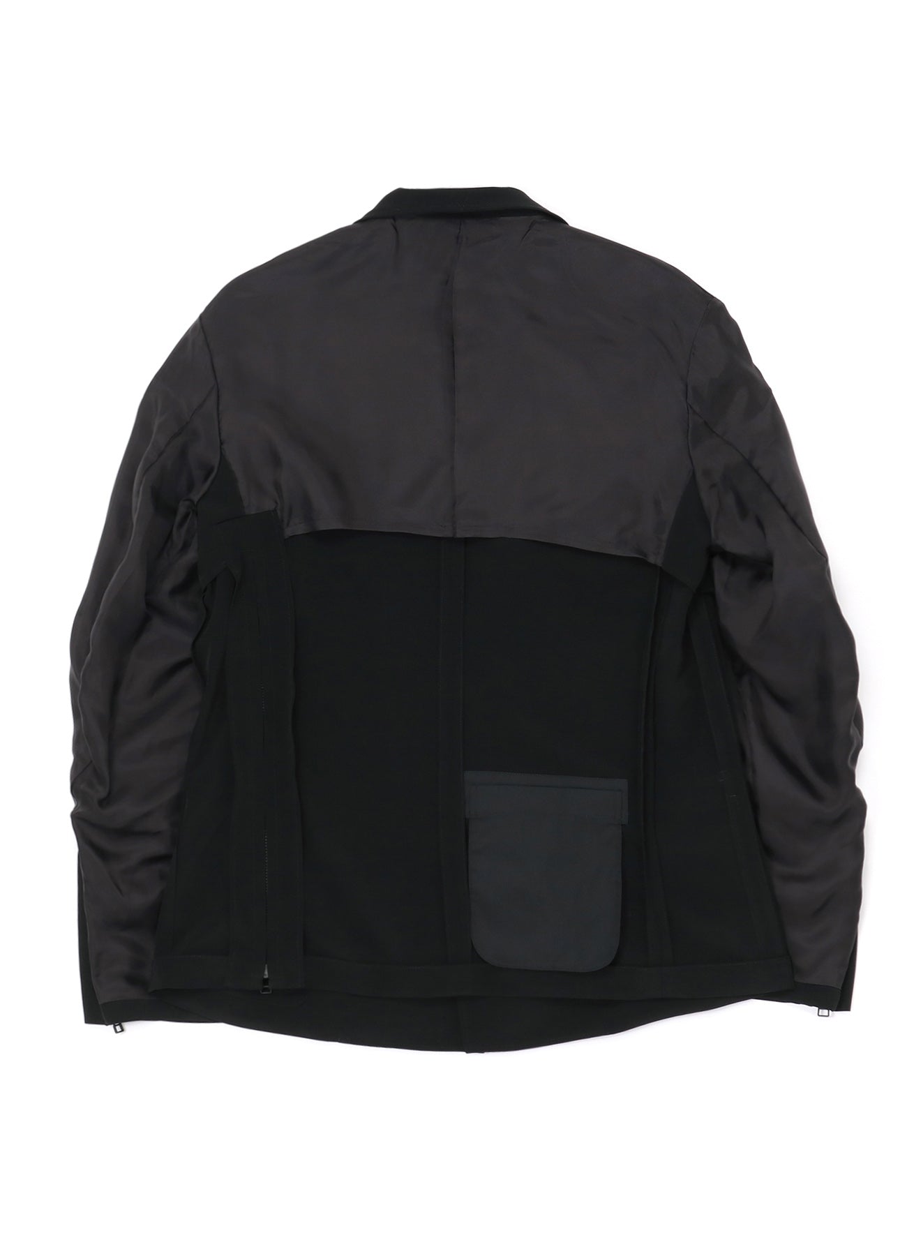 [Y's-Black Name]TRIACETATE POLYESTER CREPE de CHINE DOUBLE FRONT JACKET