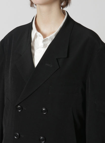 [Y's-Black Name]TRIACETATE POLYESTER CREPE de CHINE DOUBLE FRONT JACKET