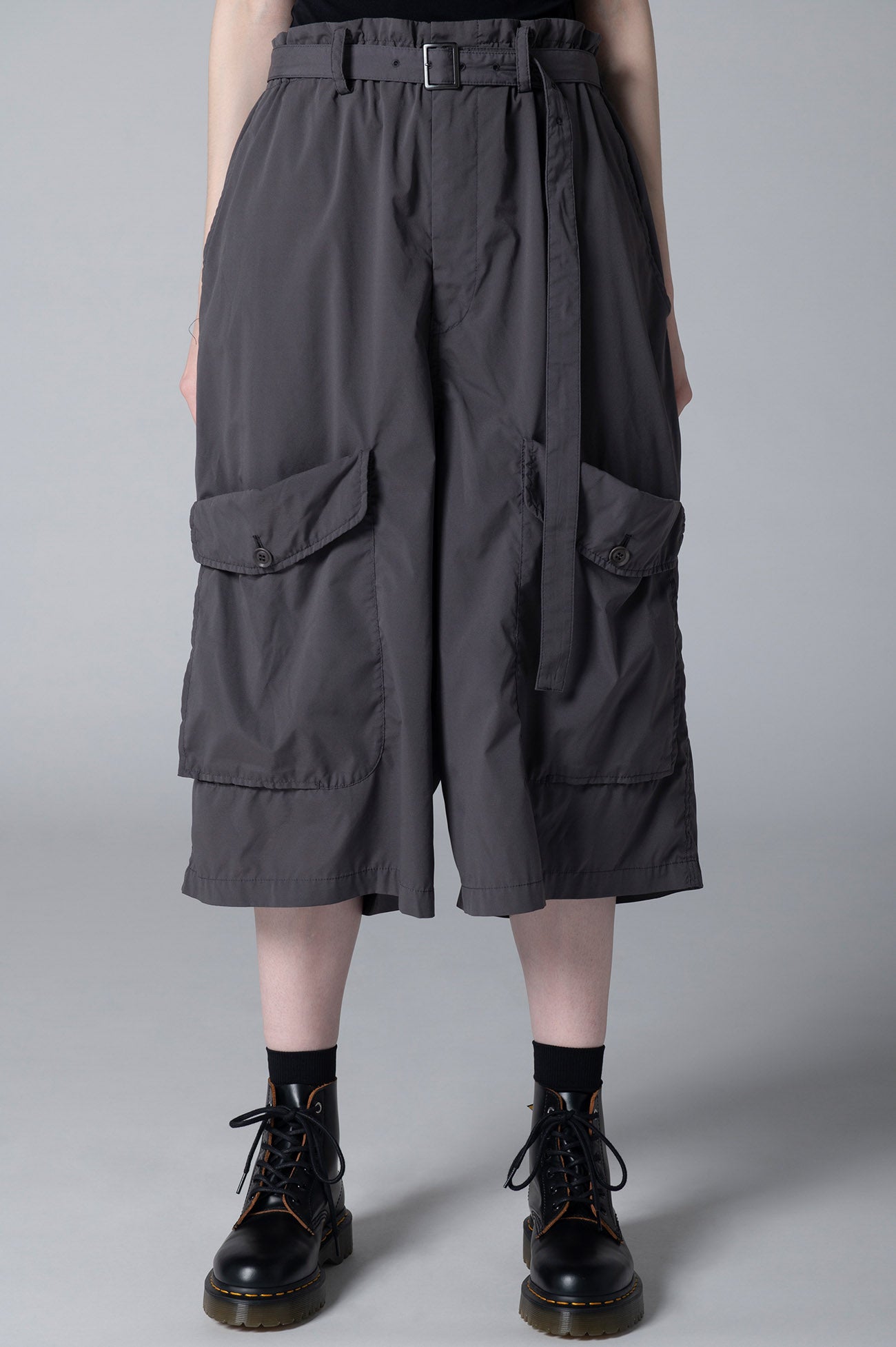 TYPEWRITER POLYESTER MILITARY-STYLE SHORTS