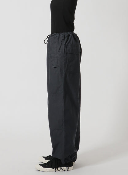 [Y's-Black Name]BACKSIDE SULFURIZATION SATIN PANTS WITH KNEE PADS