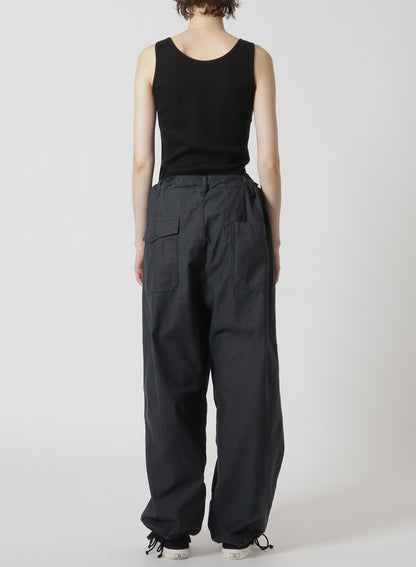 [Y's-Black Name]BACKSIDE SULFURIZATION SATIN PANTS WITH KNEE PADS