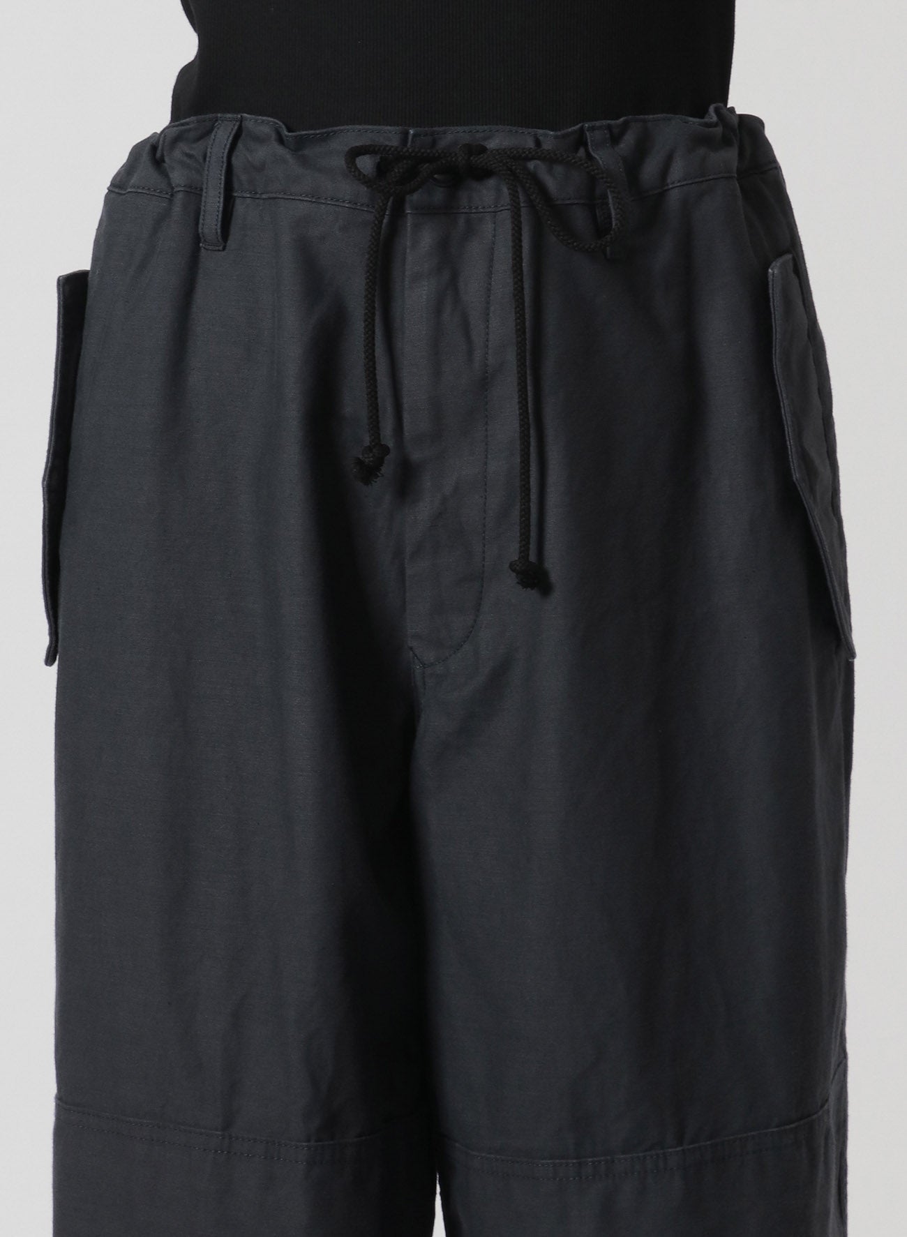 [Y's-Black Name]BACKSIDE SULFURIZATION SATIN PANTS WITH KNEE PADS