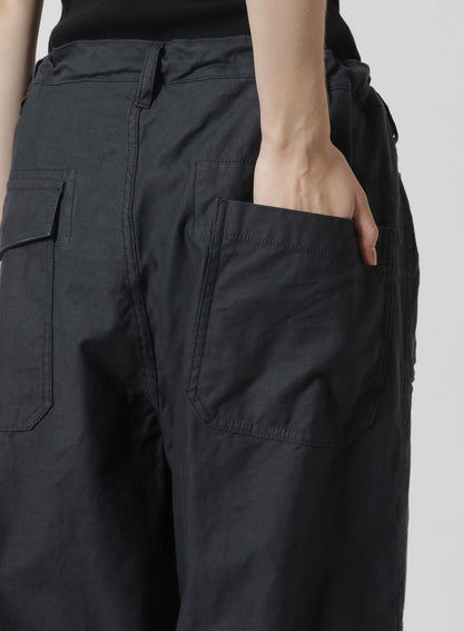 [Y's-Black Name]BACKSIDE SULFURIZATION SATIN PANTS WITH KNEE PADS