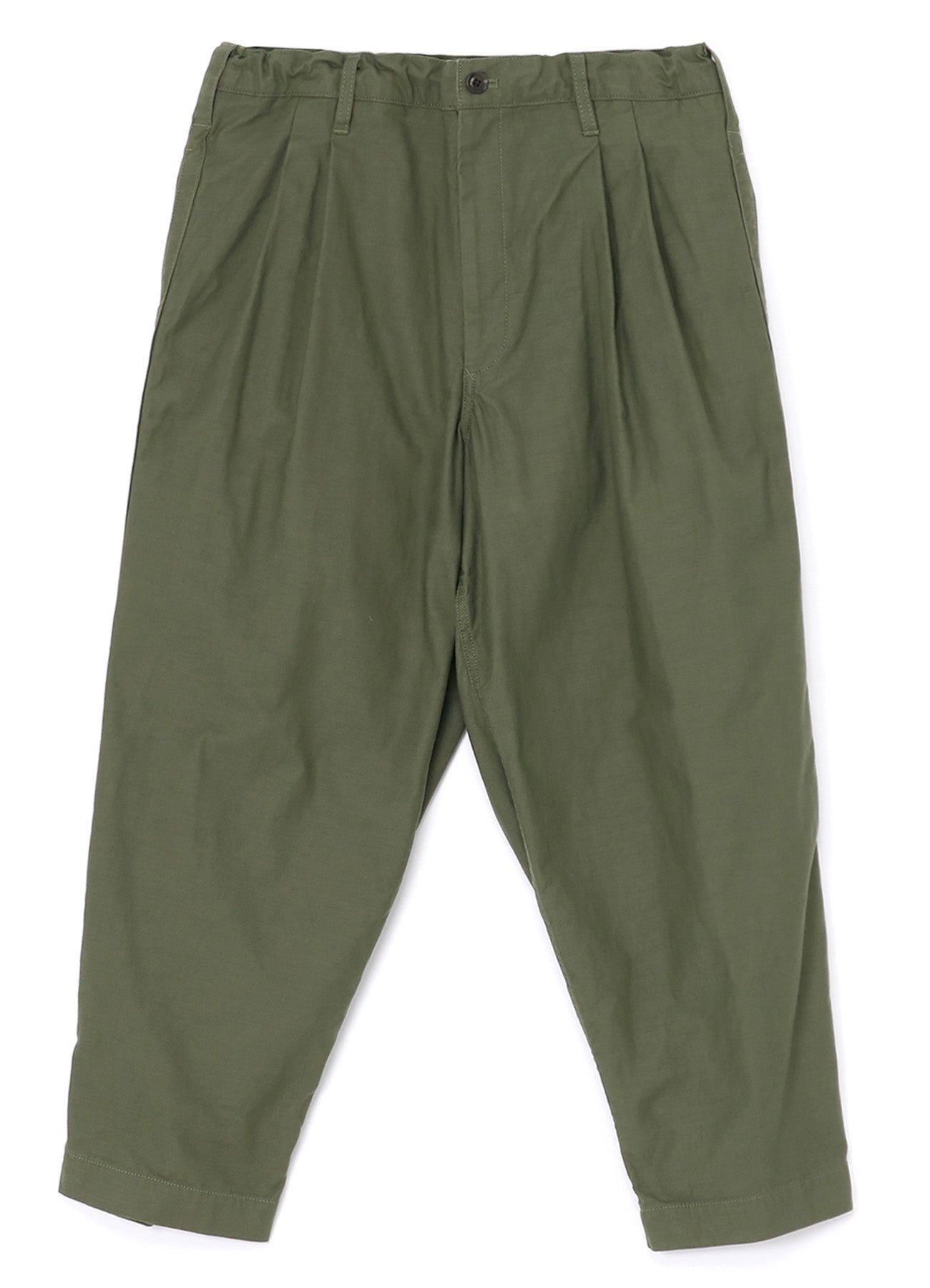 [Y's-Black Name]BACKSIDE SULFURIZATION SATIN 2 TUCK PANTS WITH WAIST BELT