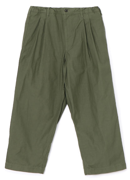 [Y's-Black Name]BACKSIDE SULFURIZATION SATIN 2 TUCK PANTS WITH WAIST BELT