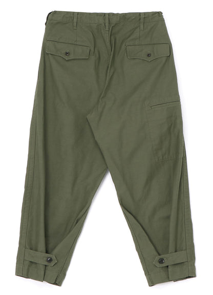 [Y's-Black Name]BACKSIDE SULFURIZATION SATIN 2 TUCK PANTS WITH WAIST BELT