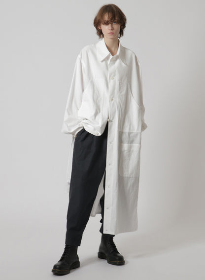 [Y's-Black Name]BACKSIDE SULFURIZATION SATIN 2 TUCK PANTS WITH WAIST BELT