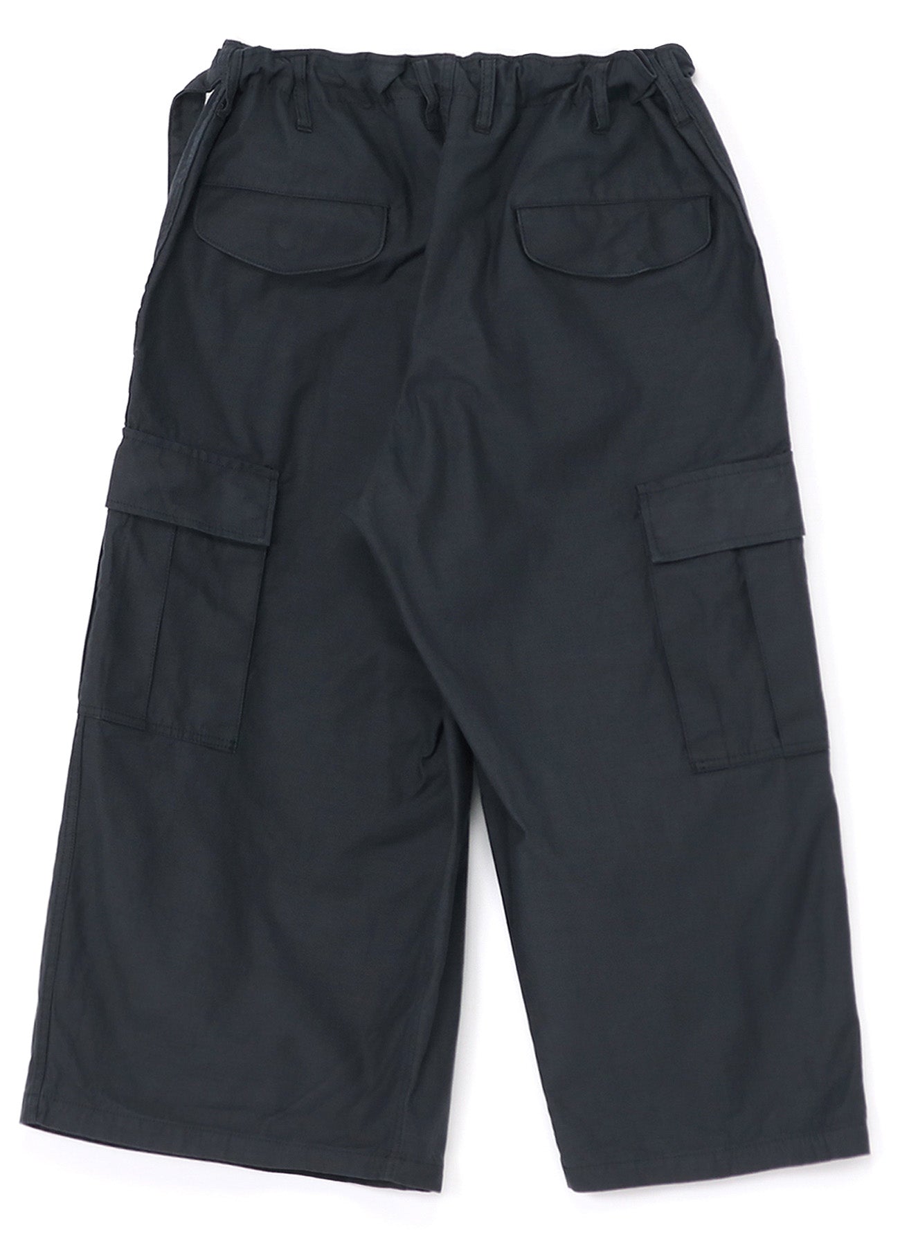 [Y's-Black Name]BACKSIDE SULFURIZATION SATIN WRAP PANTS WITH POCKETS