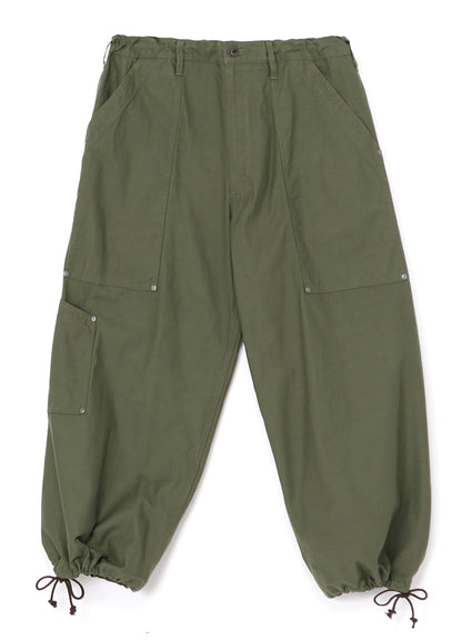 [Y's-Black Name]BACKSIDE SULFURIZATION SATIN WAIST BELT PANEL WORK PANTS