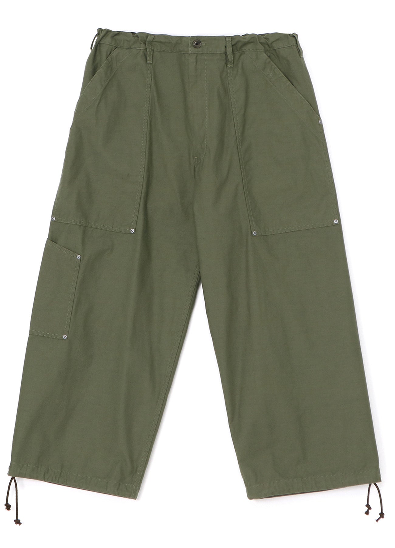 [Y's-Black Name]BACKSIDE SULFURIZATION SATIN WAIST BELT PANEL WORK PANTS