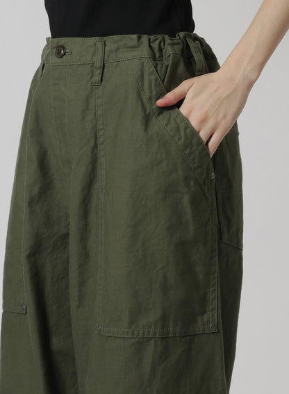 [Y's-Black Name]BACKSIDE SULFURIZATION SATIN WAIST BELT PANEL WORK PANTS