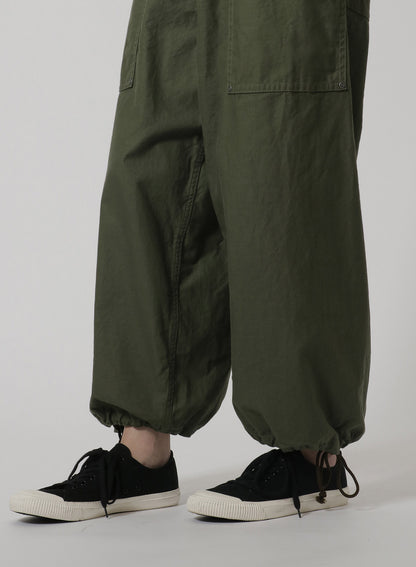 [Y's-Black Name]BACKSIDE SULFURIZATION SATIN WAIST BELT PANEL WORK PANTS