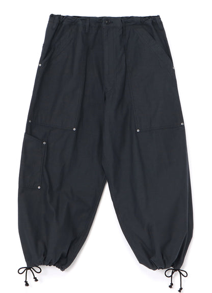 [Y's-Black Name]BACKSIDE SULFURIZATION SATIN WAIST BELT PANEL WORK PANTS