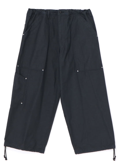 [Y's-Black Name]BACKSIDE SULFURIZATION SATIN WAIST BELT PANEL WORK PANTS