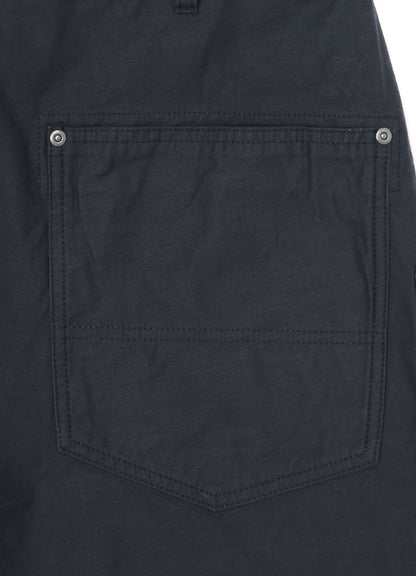 [Y's-Black Name]BACKSIDE SULFURIZATION SATIN WAIST BELT PANEL WORK PANTS