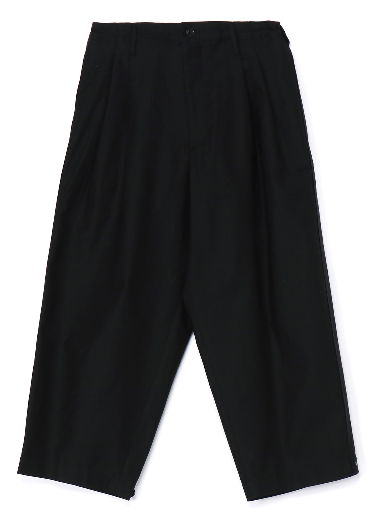 [Y's-Black Name]BLACK TWILL 2 TUCK PANTS WITH SIDE STRIP & TAB