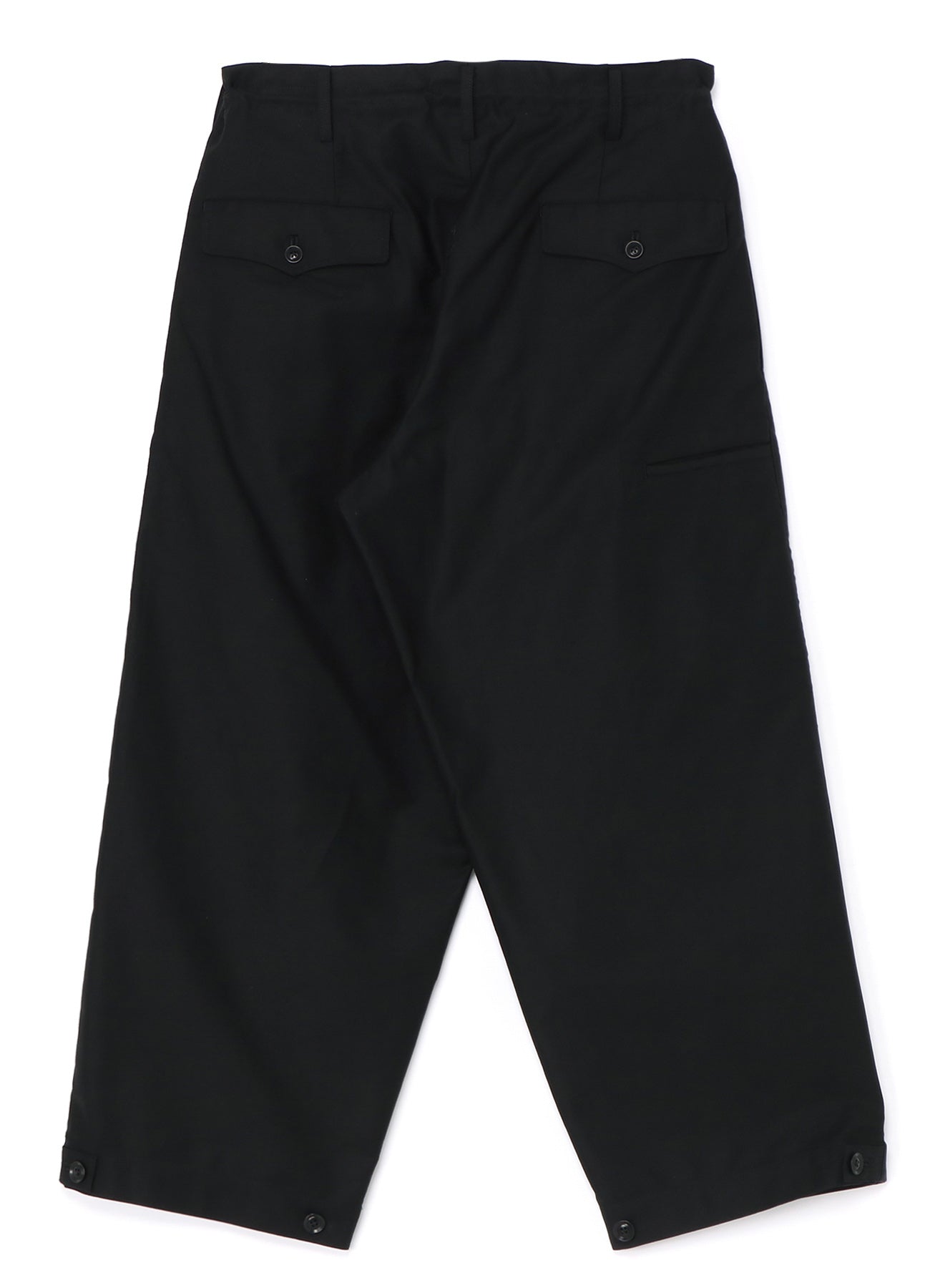 [Y's-Black Name]BLACK TWILL 2 TUCK PANTS WITH SIDE STRIP & TAB