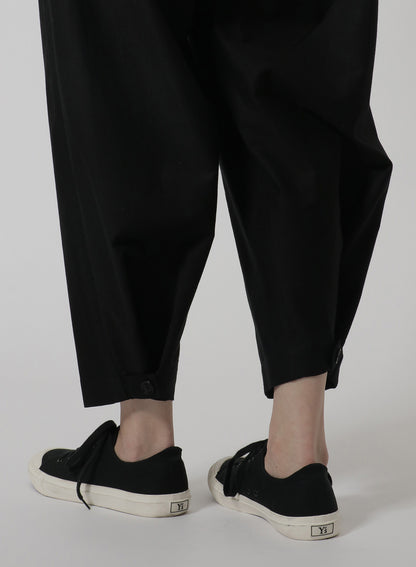 [Y's-Black Name]BLACK TWILL 2 TUCK PANTS WITH SIDE STRIP & TAB